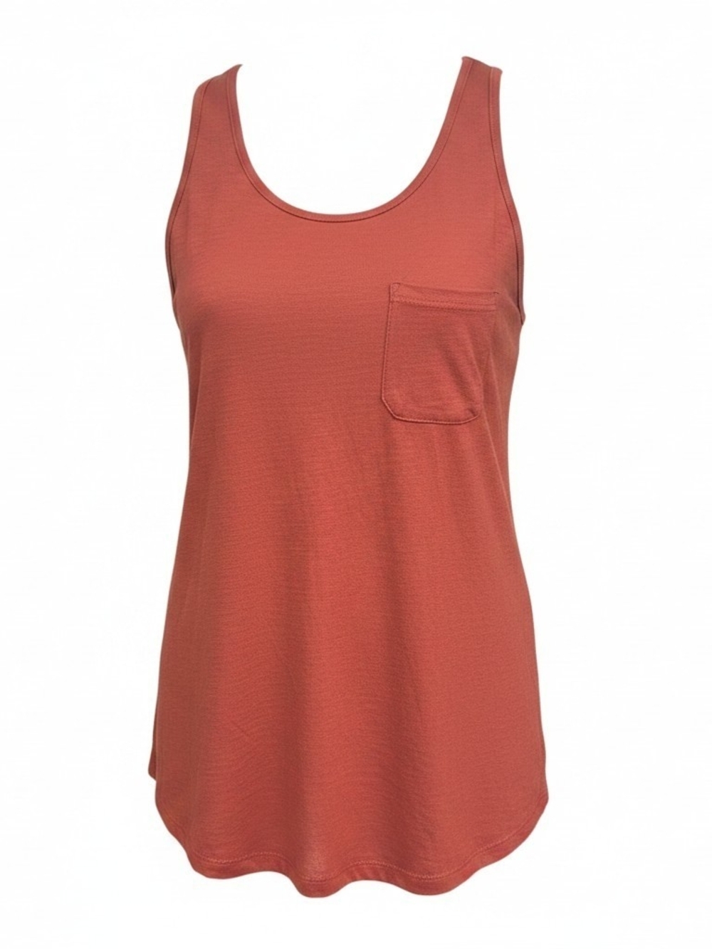 Sonoma Goods For Life Women's Medium Rust Brown Pocket Tank Top 100% Cotton